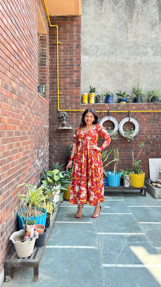Red Printed Maxi